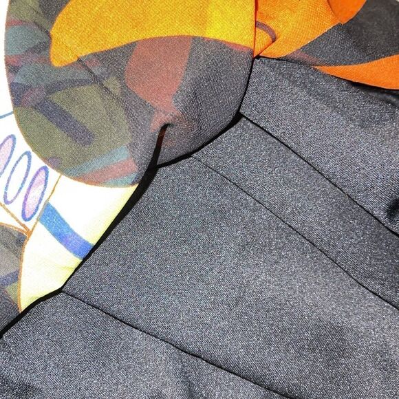 URBAN MANGOZ Small hi low blouse graphic print semi-sheer silky Layer Colorful - Picture 8 of 8